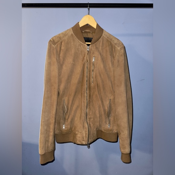 AllSaints Kemble Suede Bomber Jacket. Size: small. - Picture 6 of 6